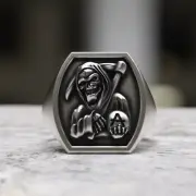 Handmade 925 Sterling Silver Grim Reaper Ring - Unique Gothic Skull Death Symbol