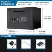 Barska Compact Keypad Depository Safe w/ Drop Slot & Back up Keys, AX11934