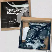 New In Box CHICAGO Men’s U.S. size 11 CRS66 Air Flex INLINE SKATES Black Grey