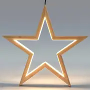 4X Large Bamboo Star LED Hanging Lamp Lights Light Home Decor Lighting - Natural