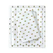 Metallic Dot 3-Piece White/Gold Microfiber Twin Printed Sheet Set