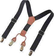 [yuksok] Kids Suspender Pants Suspender Elastic Suspenders Black Clip on Y Shape Brace Tuxedo Suspenders for Wedding Costume Birthday