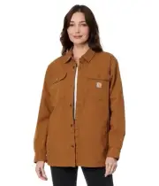 Woman's Carhartt Rugged Flex® Loose Fit Canvas Fleece-Lined Shirt Jacket
