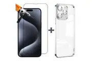 For Apple iPhone 15 PRO Phone Case Cover and Tempered Glass Screen Protector