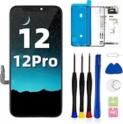 for iPhone 12/12 Pro Screen Replacement Kit 6.1 inch 3D Touch Screen LCD Screen Display Digitizer Assembly with Repair Tools +Tempered Screen Protector