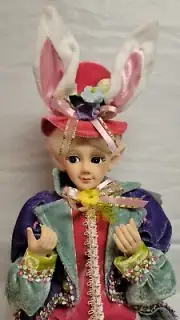 Cynthia Rowley Easter Elf Shelf Sitter Posable Doll Spring Mantel Decor 22"