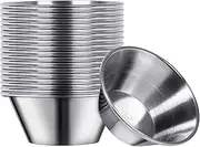 14 Pack 5 oz Ramekin Stainless Steel Condiment Sauce Cups, Reusable Round Butter Dressing Sauce Cups Restaurant Small Bowls Dipping Sauce Cups