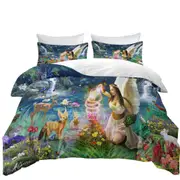 Fairy Tale Forest with a Beautiful Fairy Goddess Quilt Cover