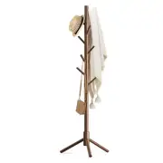 Wooden Coat Rack Stand with 8 Hooks New Zealand Pine for Coats, Hats, Scarves