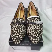 Talbots NIB Giraffe Edison Buckle Calf Hair Pointed Toe Loafer Flats Size 9 M