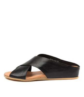 New Django & Juliette Harli Black Leather Womens Shoes Casual