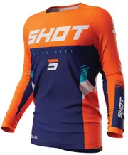 Shot Contact Tracer Motocross Jersey, blue-orange, Size S for Men Blue Orange