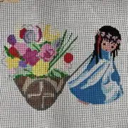 Needlepoint Canvas DeGrazia Sundance Designs Handpainted - Flowers Galore
