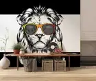 3D Stylish Lion Wallpaper Wall Mural Removable Self-adhesive 99
