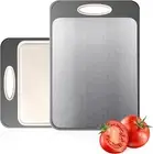 Cutting Board Double Sided Large Stainless Steel Cutting Boards Wheat Straw Meat