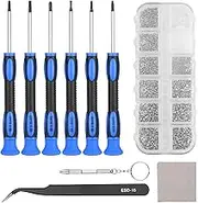 JOTO Eye Glass Repairing Tool Set, Micro Precision Magnetic Screwdriver Tool Kits included Nose Pads, Screws, Tweezer, Cleaning Cloth for Eye Glass Spectacles, Small Electronics Fix