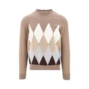 [BALLANTYNE] BALLANTYNE Lozenge cotton and cashmere sweater Man 46 46 Beige