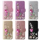 Diamond Rose Flower Flip Wallet Phone Case For Samsung S10 S20 S21 S22 Note 20