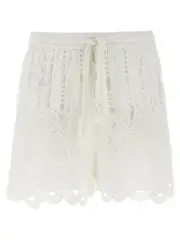 [Pinko] Pinko-Macramé Shorts Bermuda E Short Bianco-Donna M