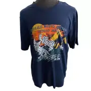 XXL Navy Buffalo David Bitton Tiger Fight Graphic T-Shirt NWT