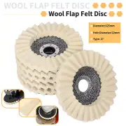5" Wool Felt Flap Disc Metal working Polishing Buffing Wheel For Angle Grinder