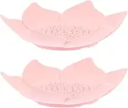 Jewelry Storage Organizer Shower Steamer Tray 2pcs Lotus Flowers Soap Dish Silicone Soap Dish Small Self Draining Bar Soap Holder for Kitchen Bathroom Shower Counter Soap Tray