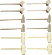 Sosoport 15Pcs Mini Wooden Hammers for Creative Mallets Safe Polished Surface Lightweight Design for DIY Crafts Fun Activities Skill Development