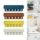 Practical Wall Mounted Spice Rack Shelf with Hooks Organizer for Kitchen