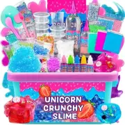 Unicorn Crunchy Slime Kit,Sparkling Slime Making Kit,Foam, Jelly Cube Slime f...