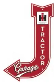 New in Shrink Wrap IH Tractor Garage Arrow Sign