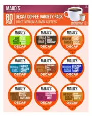 Decaf Coffee Pods Variety Pack, 80 ct, 9 Assorted Roasts & Flavors, Decaffein...