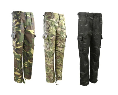 Kombat UK Kids Army Camouflage Tactical Combat Utility Cargo Trousers, BTP & DPM