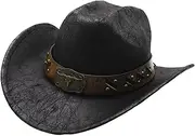 [Oshhni] Western Cowboy Hat Fashion Props Big Brim for Camping Shopping Hiking Cosplay