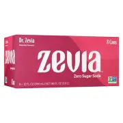 Zevia Zero Sugar Soda, Dr Zevia, 12 Oz Cans (8-Pack) – Naturally Sweetened, Zero