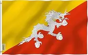 ANLEY Fly Breeze 3x5 Foot Bhutan Flag - Vivid Color and UV Fade Resistant - Canvas Header and Double Stitched - The Kingdom of Bhutan Flags Polyester with Brass Grommets 3 X 5 Ft