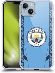 Head Case Designs Officially Licensed Manchester City Man City FC Home 2024/25 Badge Kit Soft Gel Case Compatible with Apple iPhone 14 Plus