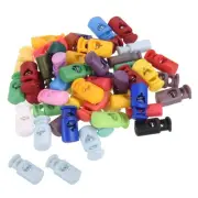 12mm Cord Locks Set, 50 Pack Multicolor Cylinder Spring Toggle Stopper