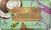 The English Soap Company Anniversary Wrapped Soap Bar, Coconut Shea Butter Soap Bar, Moisturising Soap Bar for Face and Body, Tropical Coconut Scent 190g