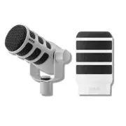 Rode PodMic (White) Cardioid Dynamic Broadcast Mic with WS14 White Pop Filter