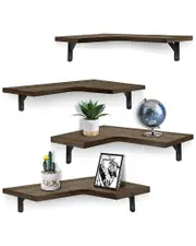 Fresh Fab Finds Corner Floating Shelf Wall Mounts (4 Pack)