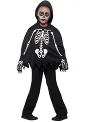 Skeleton Cape and Gloves Boys Halloween Costume