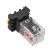 Reliable DC 12VDC Relay with Socket Base Silver Alloy Contact Material