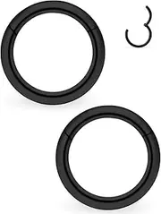 [Yaalozei] 2G 4G 6G 8G 10G 12G Hinged Large Septum Rings Clicker Surgical Steel Ear Gauges Tunnels Plugs Hoop Earrings Expander Taper Stretching kit Big Septum Nose Ring Piercing Jewelry for Men Women