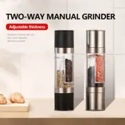 2 In 1 Salt and Pepper Grinders Manual Mini Stainless Steel Thumb Push Mills New