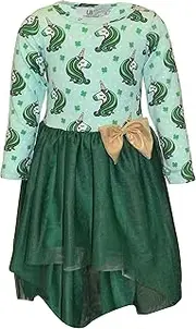 [Unique Baby] Girls Magic Unicorn St Patrick's Day Tutu Dress