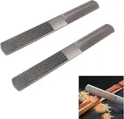 MEZOKUCEL 2 Pcs 4-in-1 Steel Flat Rasp File Wood Rasp File Half-Round Hand File for and Plastic Shaping - Durable Dual-Surface Hand Tool with Precision File Teeth for Sharping Wood and Metal Tools