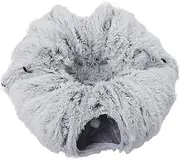 Soft Plush Cat Cave Foldable Cat Donut Tunnel, Tunnel Bed for Indoor, Round Pet Play Toy for Kitten Puppy Rabbit, Playground Toys, Pet Donut Bed