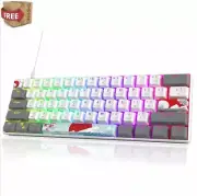 60% Mechanical Keyboard 61-Key Wired Gaming Keyboard with Red Switch RGB Lightin