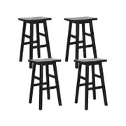 Artiss 4x Bar Stools Kitchen Chairs Wooden Black