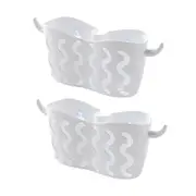 2PCS Kitchen Strainer Soap Sink Caddy Storage Sponge Rack Holder Organizer